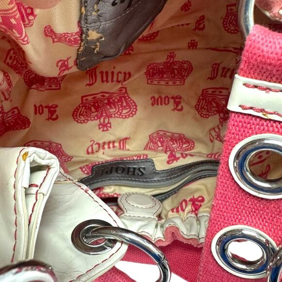 Juicy Couture Pink Suede Shoulder Bag with Charm – Vintage Y2K Logo Purse - Picture 11 of 13